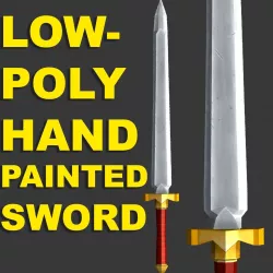 Low Poly Sword Hand Painted Low-poly  3D model
