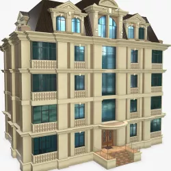 Lowrise Building Low-poly  3D model