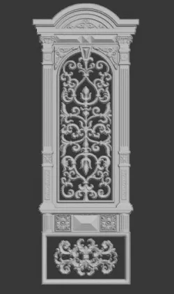 Luxury Classic baroque carved door 3D Model 3D model