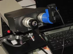 Microscope adapter for Logitech web-cam lets you shoot video through your microscope