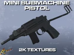 Mini Sub-Machine Pistol Low-poly  3D model