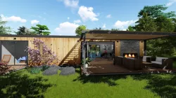 modern house vacation home mobile home 3d model Low-poly  3D model