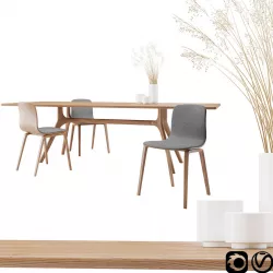 Nil Table and Aava Chair Set 3D model