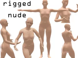Nude Female Rigged 3D 2019 Base Female Naked Undressed Low-poly  3D model