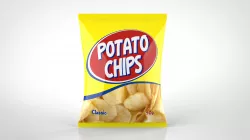 potato chips with label data 3D model