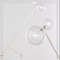 Restoration Hardware Glass Globe Mobile BOOM FLOOR LAMP nickel 3D model