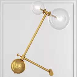 Restoration Hardware Glass Globe Mobile BOOM TABLE LAMP brass 3D model