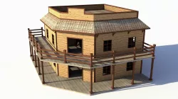 Saloon Low-poly  3D model