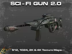 SCI FI GUN 2 Low-poly  3D model