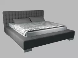 Simple Bed in Grey Colour  3D model