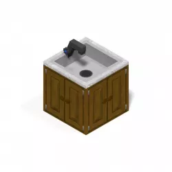 Sink with a faucet JSON Model Low-poly  3D model