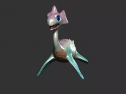 Spring the water wyvern Low-poly  3D model