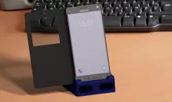 Stand/Subwoofer for "Samsung Galaxy Note 4" +Flip-Case +USB port