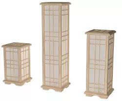 Three Japan Lamp Set 3D model