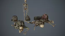 Traveller Skull Skeleton with Bags Low-poly  3D model
