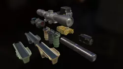 Weapon mods pack Low-poly  3D model