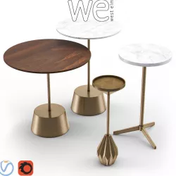 West Elm Side Table Collection I 3D model