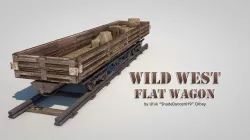Wild West Flat Wagon 3D model