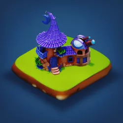 Wizard House - RPG Medieval Low-poly 3D model Low-poly  3D model