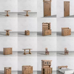  Wooden furniture 3D model