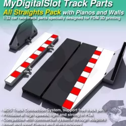 $16.00MyDigitalSlot All Straights Pack, 3D printed DIY track parts for your 1/32 Slot Car Racing Game