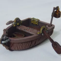 $2.50Row boat with oars and pole lantern (miniature for D&D)