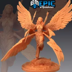 $3.90Seraphim Angel Rising Spear / Six Winged Female Celestial / Heavenly High Guardian
