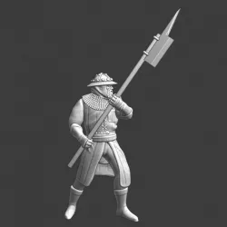 $5.00Old medieval infantry man with pole weapon