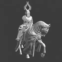 $7.50Mounted high ranking knight - drawing his blade