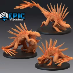 $8.90Spiky Lizard Set / Dune Serpent / Snake Creature / Desert Encounter