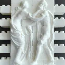 Montini Nymph and and old Satyr Wall Set (Lego Compatible)