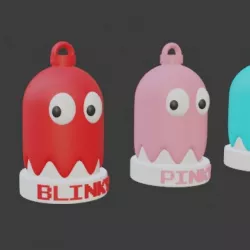 Pac-Man + Ghosts - Ornaments w/ Stands
