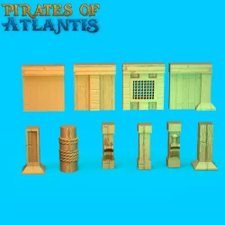 Pirates of Atlantis - Interior Walls, Cannons, and Props