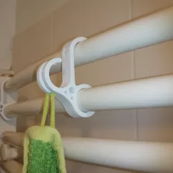 radiator hook bunny for 2 towels "F"