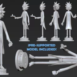 Rick Sanchez from Rick and Morty 3D Print Ready and Presupported