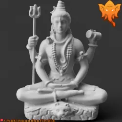 Shiva in Meditation on Tiger Skin