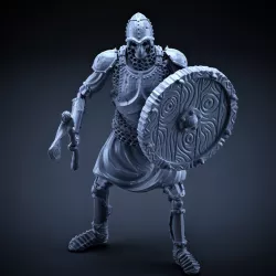 Skeleton - Heavy Infantry - Axe + Round Shield - Idle Pose
