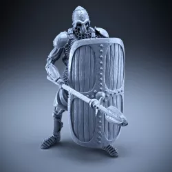Skeleton - Heavy Infantry - Spear + Square Shield - Defensive Pose