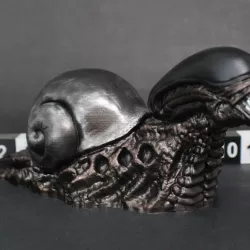 Snailien (Snail-Alien Xenomorph Mashup) Lawn Sculpture