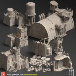 $18.95Warpzel-1A. Orc Settlement. 3D Printing Designs Bundle. Futuristic / Orc / Xenos/ Scifi Buildings. Terrain and Scenery for Wargames