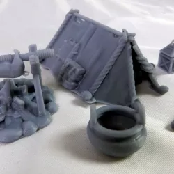 $2.95Tent and camp fire set for tabletop games