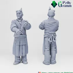 $3.00Tabletop fantasy miniature. Wild west set. Tiefling barber