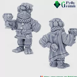 $3.50Tabletop fantasy miniature. Frogfolk grung set. Rich noble