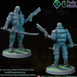 $3.50Tabletop miniature sci-fi cyberpunk fantasy. Orc warrior street samurai