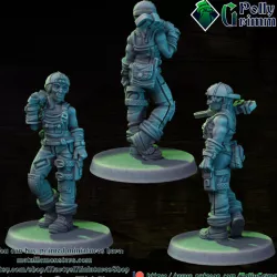$3.50Tabletop miniature sci-fi cyberpunk fantasy. Rigger orc girl