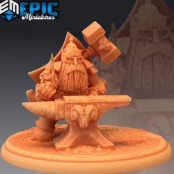 $3.90Steel Dwarf Blacksmith / Dwarven Iron Construct / Steam Machine Gnome Hammer