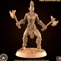 $3.90Tribe Troll Female Berserker with axes