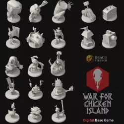 $35.00War for Chicken Island - STLs and Print & Play Included!