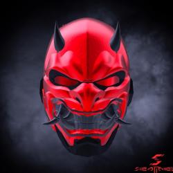 3D Files-Red Hood Oni Helmet