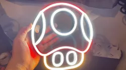 3D Printed Mario Mushroom Neon Model